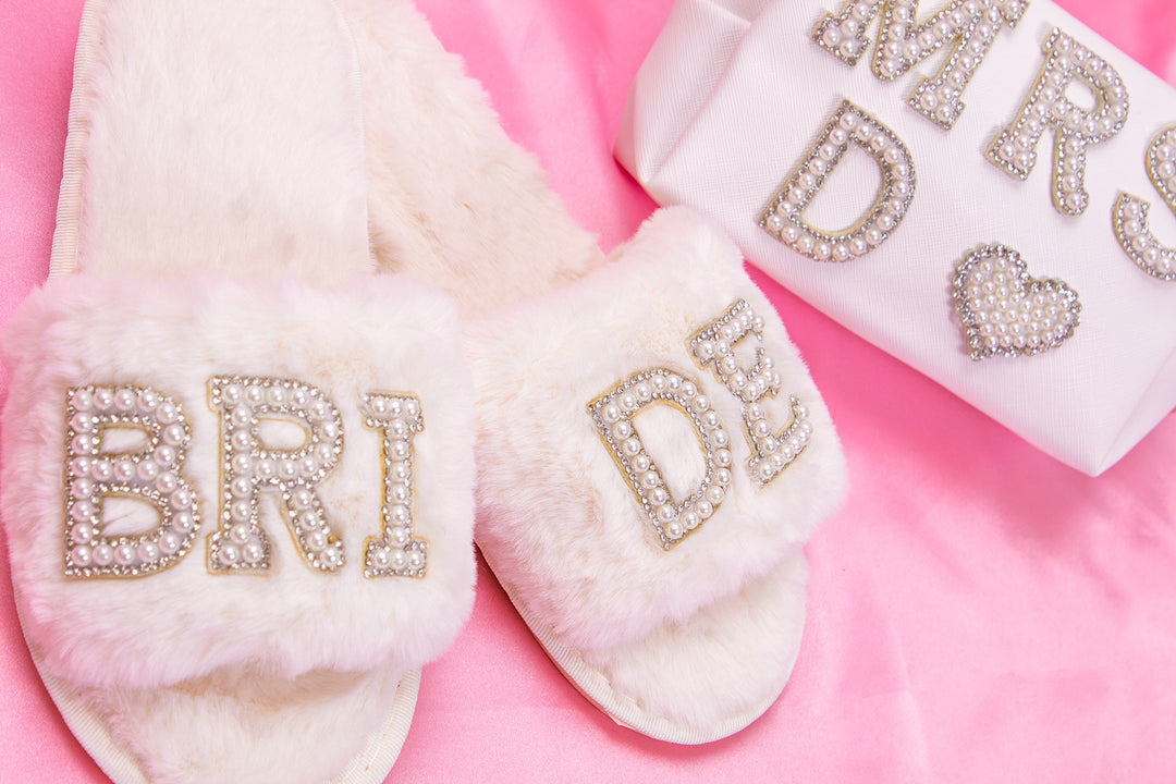 Custom Bridal Slippers & Makeup Bag Set