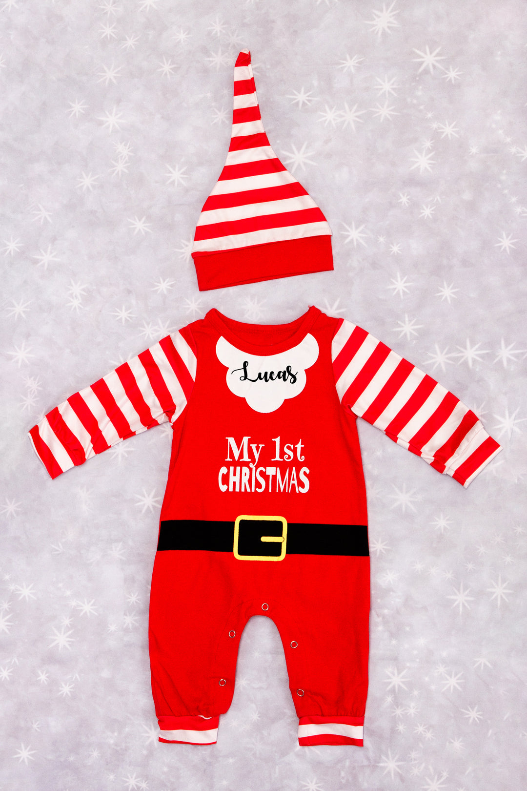 My First Christmas Newborn Set, Santa Claus Romper Set, Santa