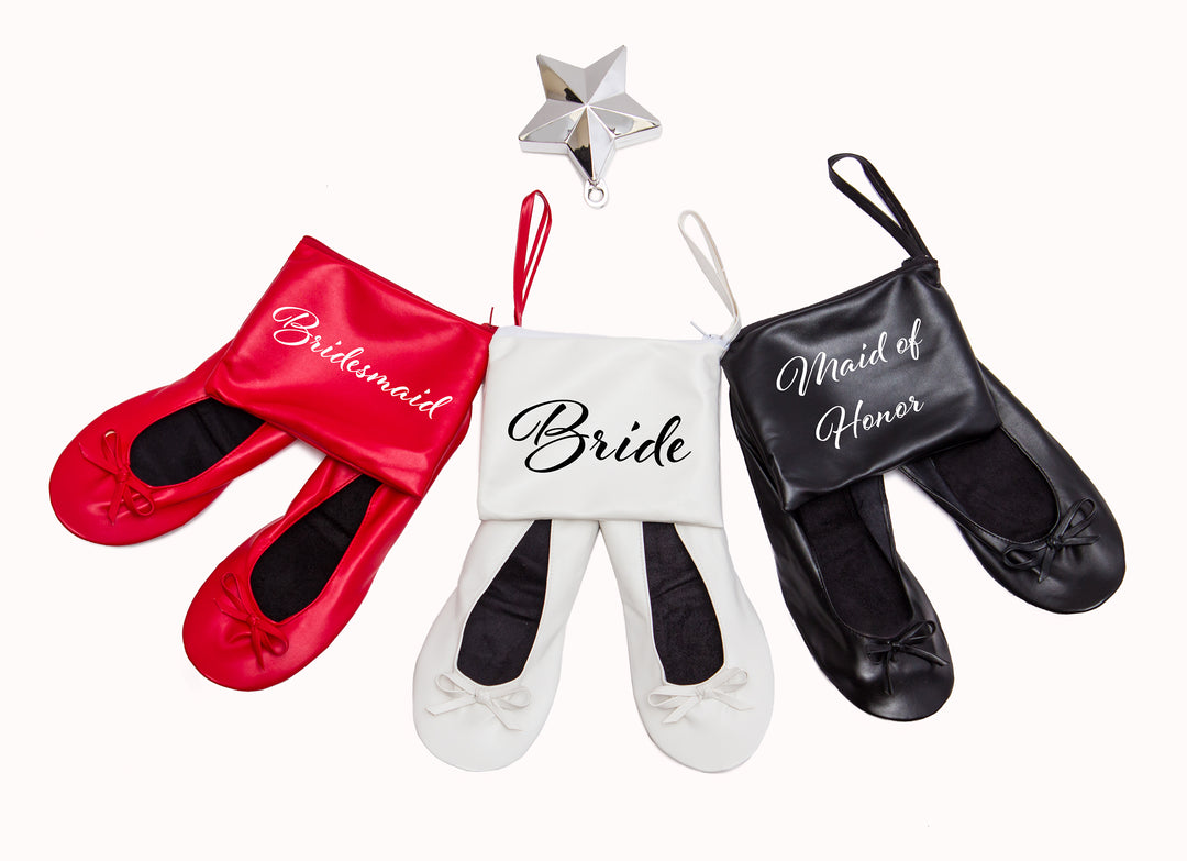 Foldable Personalized Ballet Flats / Dancing Flats for Wedding Guests