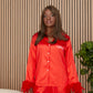 Christmas Feathers Satin Pajamas for Women