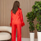 Christmas Feathers Satin Pajamas for Women