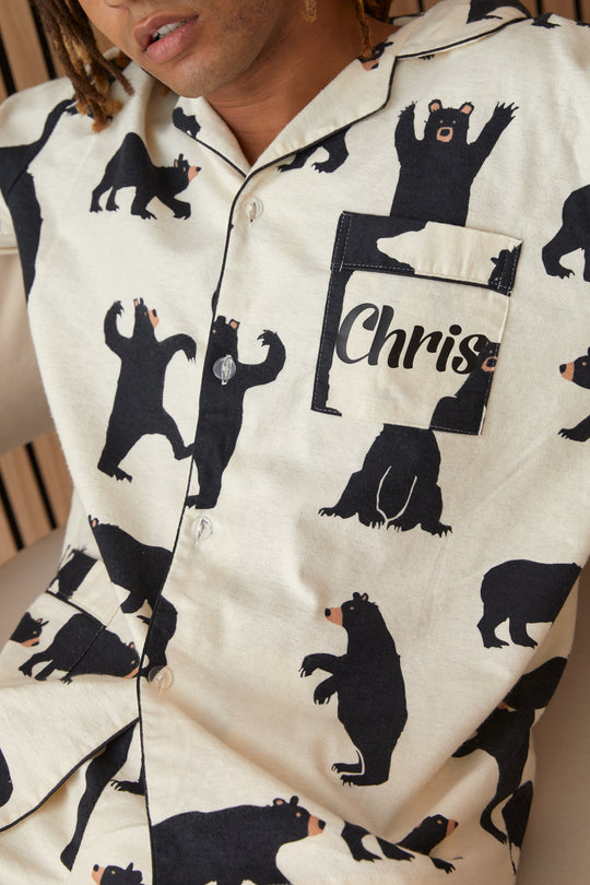 Bear Print Men's Pajama Set