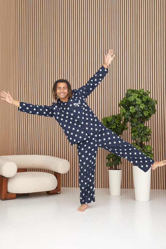 Stars Print Men's Pajama Set