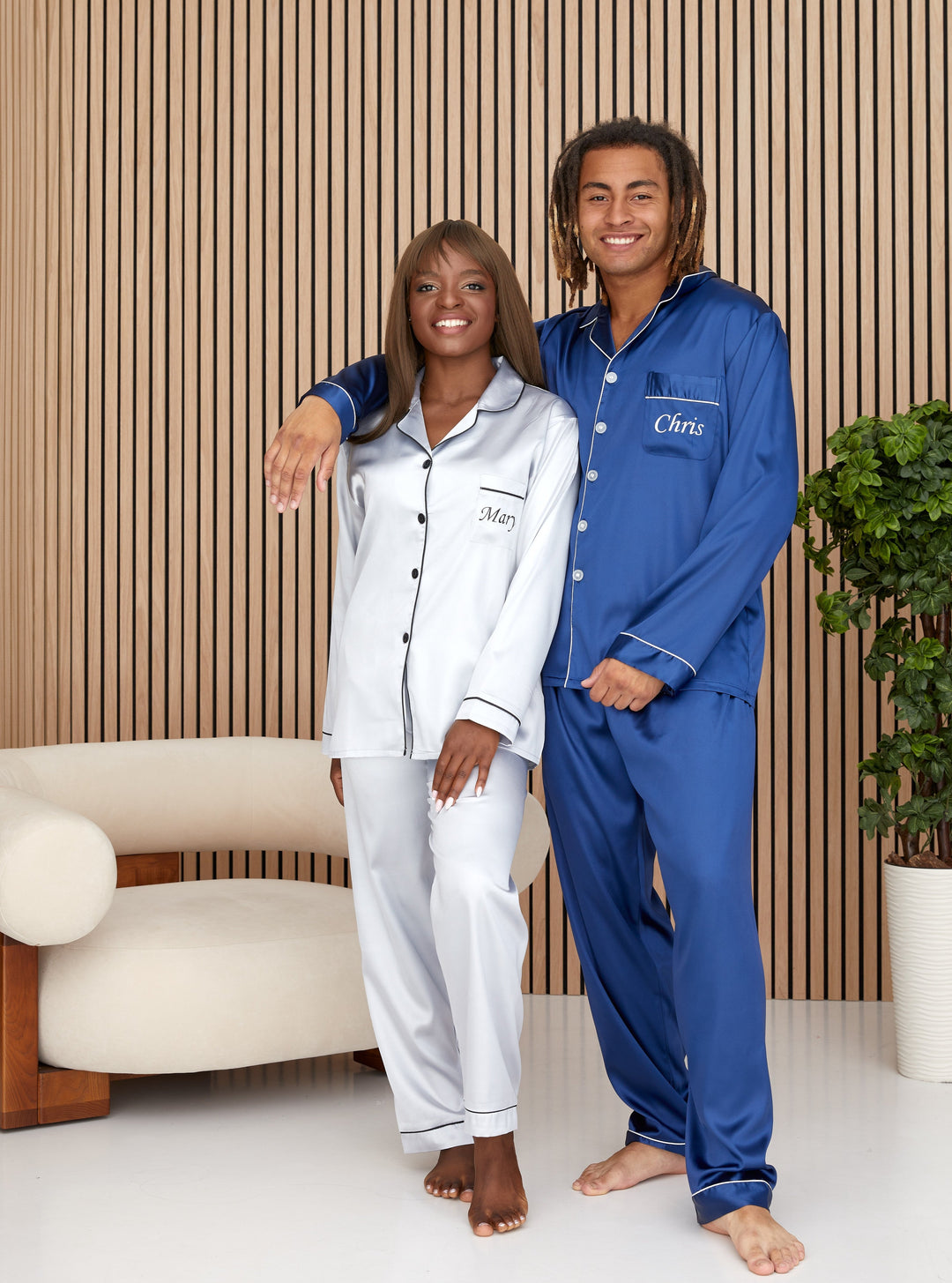 Christmas Matching Satin Pajamas for Couple – Sunny Boutique Miami