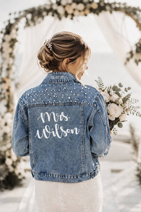 Personalized Mrs Bridal Jean Jacket