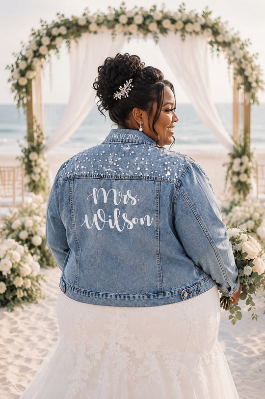Personalized Mrs Bridal Jean Jacket