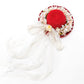 Bridal Straw Bag and Matching Hat with Flowers