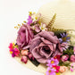 Bride Sun Hat and Straw Bag with Flowers- Small
