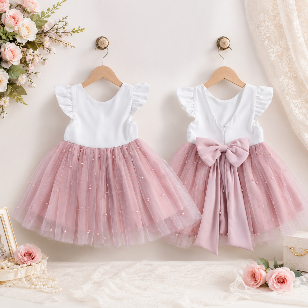 Flower Girl Tutu Dress With Pearls