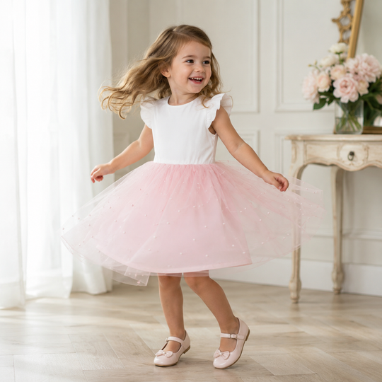 Flower Girl Tutu Dress With Pearls