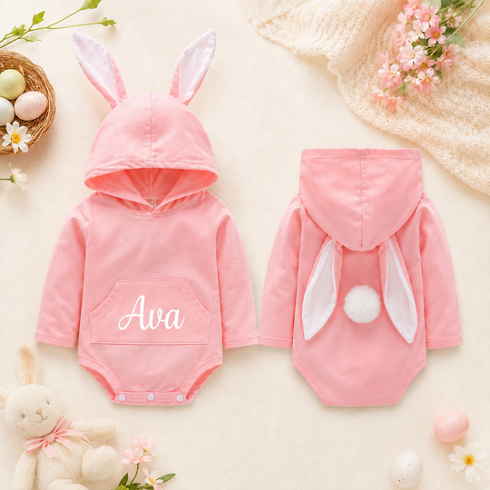 Custom Hooded Baby Boy Girl Cotton Romper