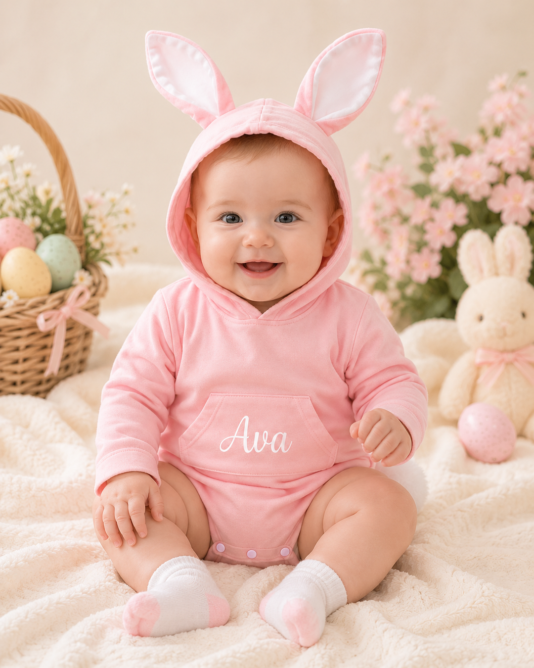 Custom Hooded Baby Boy Girl Cotton Romper