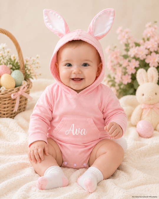 Custom Hooded Baby Boy Girl Cotton Romper
