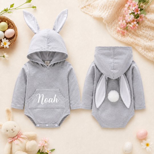 Custom Hooded Baby Boy Girl Cotton Romper