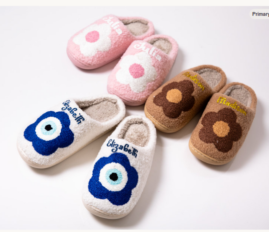 Personalized Flowers Cozy Slippers