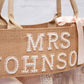 Transparent Custom Mrs Bride Tote Bag - Pearls Patches