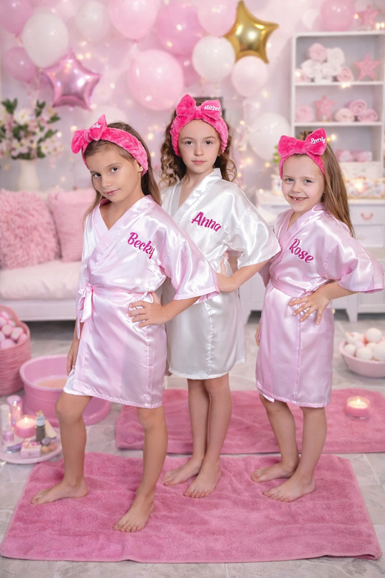 Spa Party Custom Satin Robes for Girls