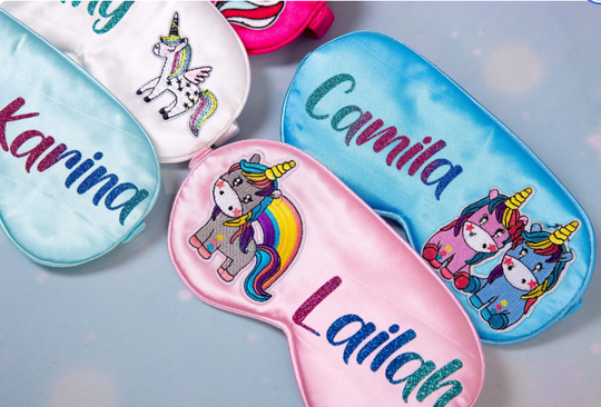 Kids Satin Personalized Unicorn Sleep Masks