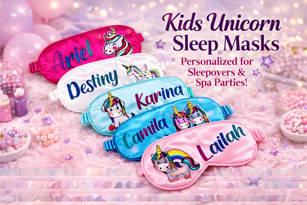 Kids Satin Personalized Unicorn Sleep Masks