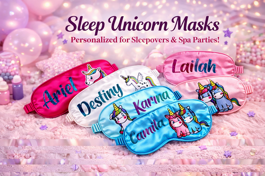 Kids Satin Personalized Unicorn Sleep Masks