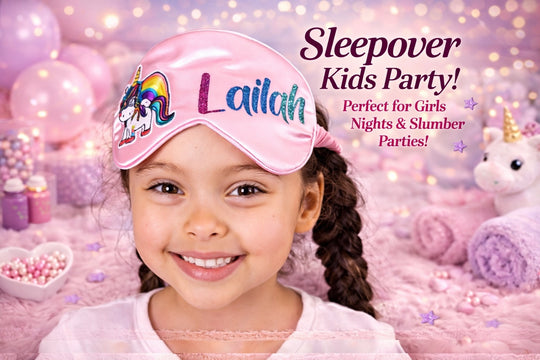 Kids Satin Personalized Unicorn Sleep Masks