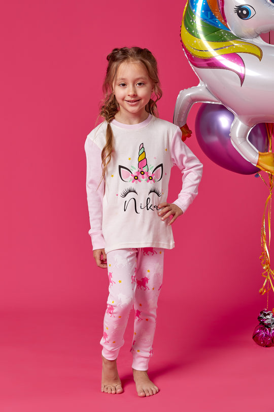 Personalized Girls Unicorn Pajamas