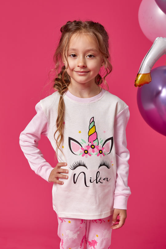 Personalized Girls Unicorn Pajamas