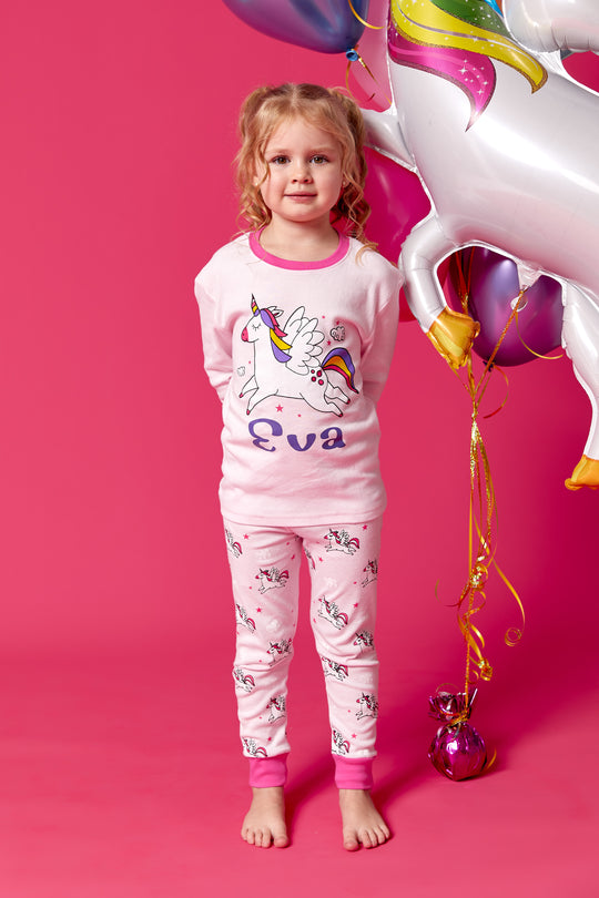 Personalized Girls Unicorn Pajamas