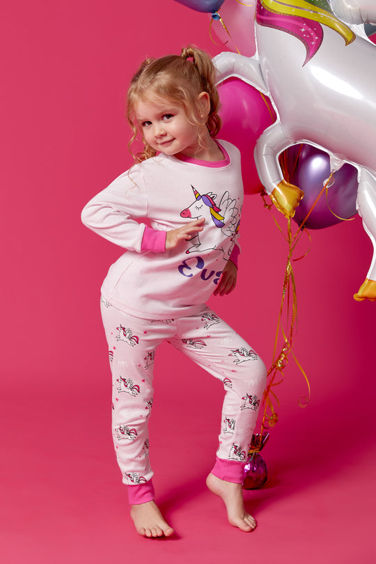 Personalized Girls Unicorn Pajamas