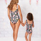 Custom Stripe Roses Swimsuits for Mom and Kid