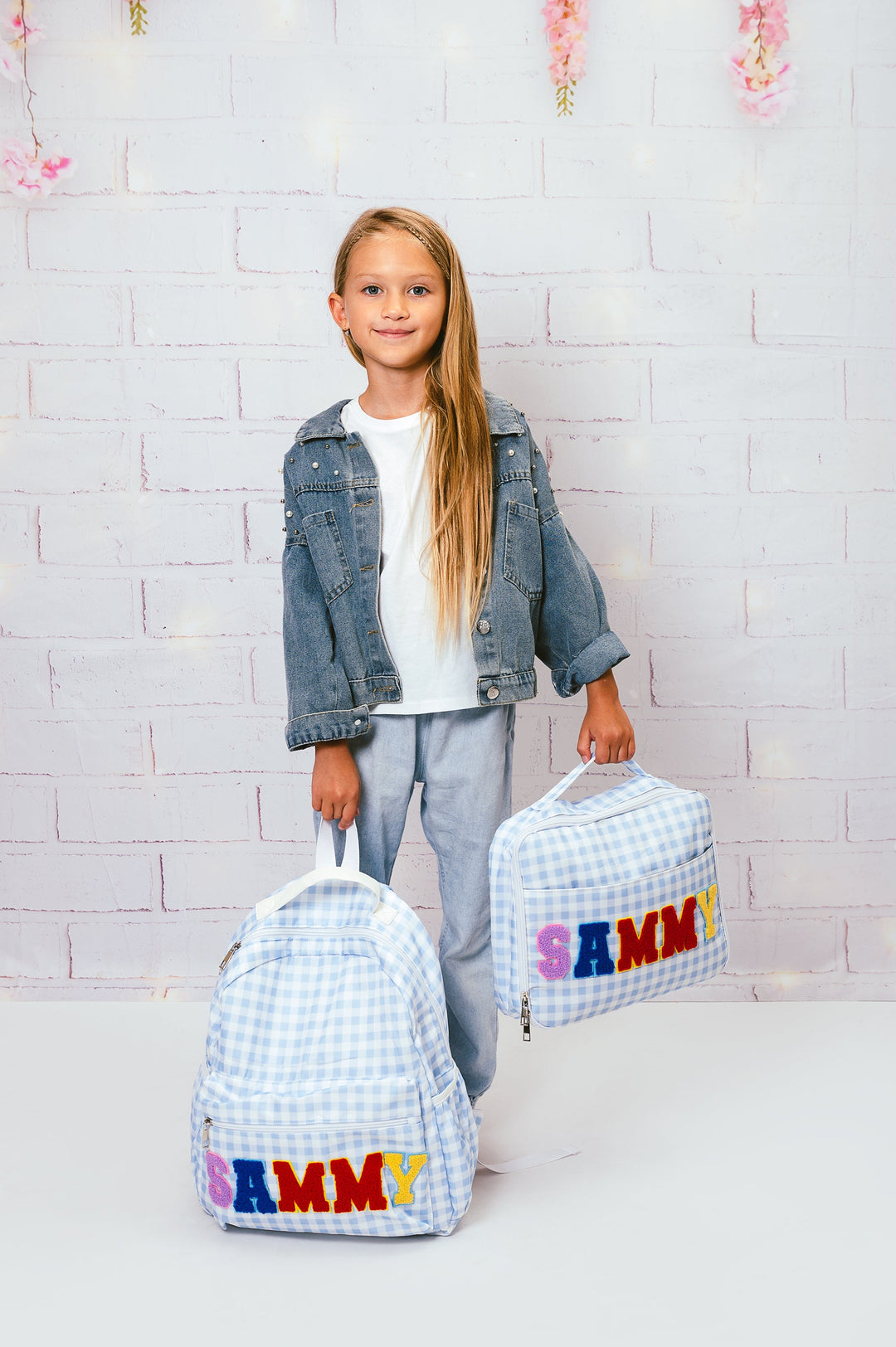 Plaid Backpack and  Lunch Bag for Kids