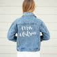 Wife of the Party Denim Custom Jacket with Pearls
