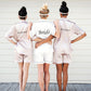 Bridal Shower Personalized Satin Pajamas -Short Sleeves + Shorts