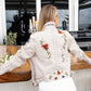 Bridal Floral Leather Jacket for Wadding