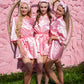 Pink Customized Spa Satin Robes for Bridesmaids Party