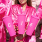 Pink Customized Spa Satin Robes for Bachelorette Party