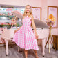 Pink Plaid Bridesmaid Lolita Dresses