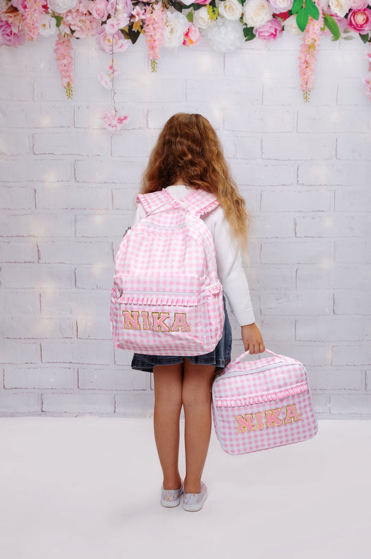 Plaid Backpack and  Lunch Bag for Kids