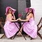 Plaid Custom  Pink Large Brims Hat