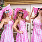 Plaid Custom  Pink Large Brims Hat