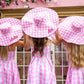 Plaid Custom  Pink Large Brims Hat
