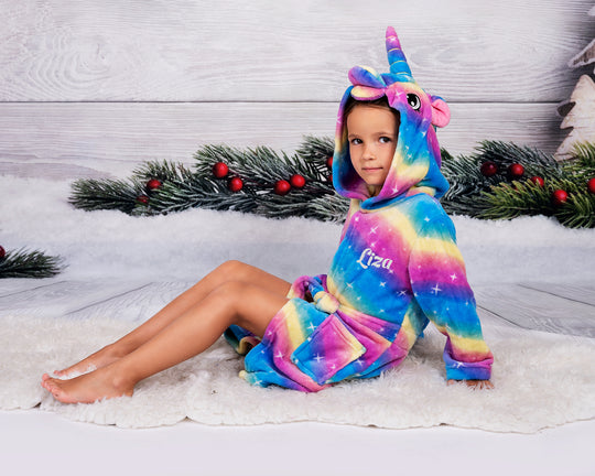 Kids Customized Unicorn Bathrobes