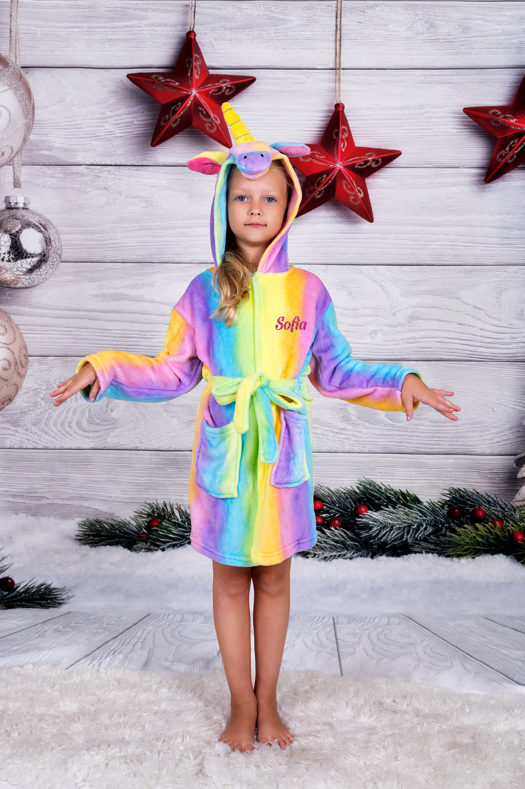 Kids Customized Unicorn Bathrobes