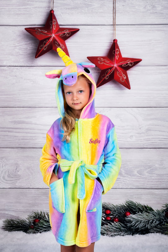 Kids Customized Unicorn Bathrobes