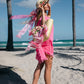 Floral Set Straw Bag and Hat for Bride Style 1
