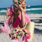 Floral Set Straw Bag and Hat for Bride Style 1