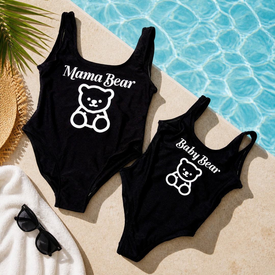 Mama Bear and Baby Bear Mommy and Me Matching sSwimsuits