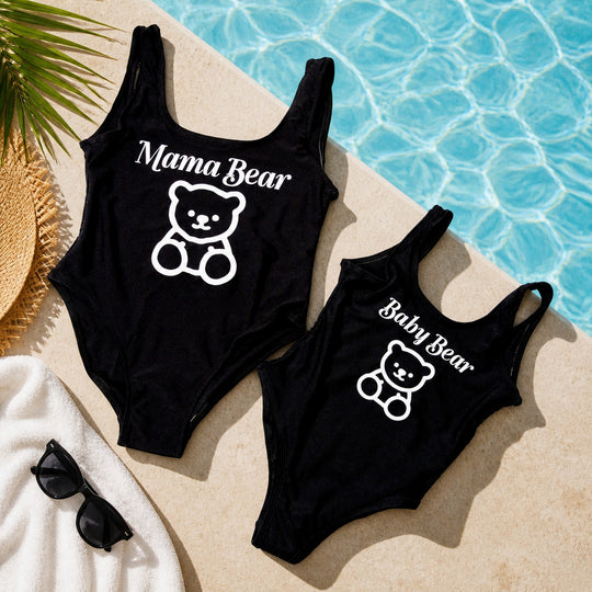 Mama Bear and Baby Bear Mommy and Me Matching sSwimsuits