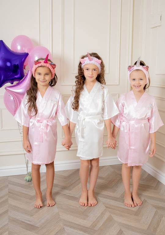 Unicorn Personalized Kids Satin Robes