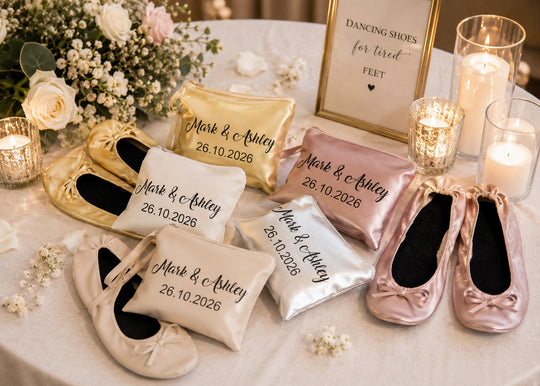 Foldable Personalized Ballet Flats / Dancing Flats for Wedding Guests